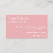 Rouge Roze Witte Script Foto Make-up Visitekaartje (Achterkant)