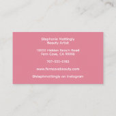 Rouge Roze Witte Script Foto Make-up Visitekaartje (Achterkant)