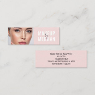 Rouge Roze Zwart Modern Foto Make-up Mini Visitekaartje
