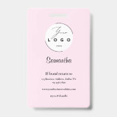 Rouge Roze Zwart Schrift Logo Foto Make-up Badge (Achterkant)