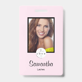 Rouge Roze Zwart Schrift Logo Foto Make-up Badge