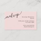 Rouge Roze Zwart Script Foto Make-up Visitekaartje (Achterkant)