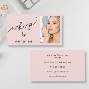 Rouge Roze Zwart Script Foto Make-up Visitekaartje