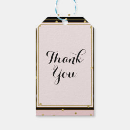 Rouge Roze Zwart Wit & Goud Glam Bruidsmeisjeshowe Cadeaulabel