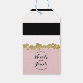 Rouge Roze Zwart Wit & Goud Glam Bruidsmeisjeshowe Cadeaulabel (Achterkant)