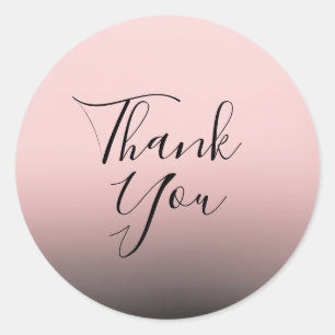 Rouge Roze & Zwarte Ombre Moderne Chic Bruiloft Fa Ronde Sticker