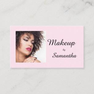 Rouge Roze Zwarte Script Foto Make-up Belkaart Contactkaartje