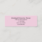 Rouge Roze Zwarte Script Foto Make-up Mini Visitekaartje (Achterkant)
