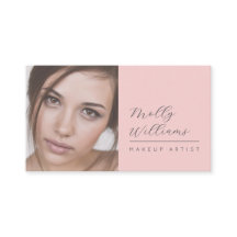Rouge Roze Zwarte Script Foto Make-up Visitekaartj