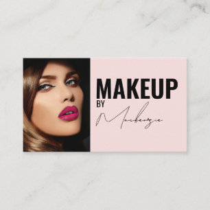 Rouge Roze Zwarte Script Foto Make-up Visitekaartj Visitekaartje
