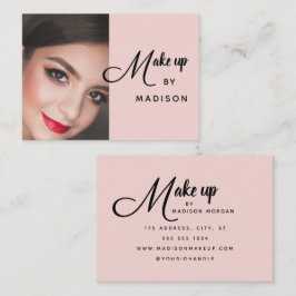 Rouge Roze Zwarte Script Foto Make-up Visitekaartj Visitekaartje