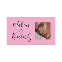 Rouge Roze Zwarte Script Foto Make-up Visitekaartj