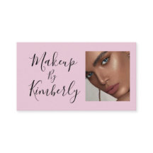 Rouge Roze Zwarte Script Foto Make-up Visitekaartj