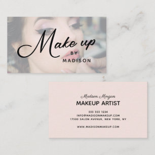 Rouge Roze Zwarte Script Foto Make-up Visitekaartj Visitekaartje