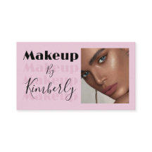 Rouge Roze Zwarte Script Foto Make-up Visitekaartj
