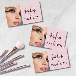 Rouge Roze Zwarte Script Foto Make-up Visitekaartje