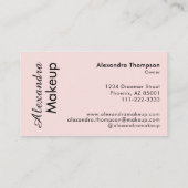 Rouge Roze Zwarte Script Foto Make-up  Visitekaartje (Achterkant)