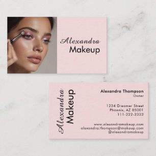 Rouge Roze Zwarte Script Foto Make-up  Visitekaartje