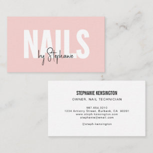 Rouge Roze Zwarte Script Foto Nagelstylist Visitekaartje