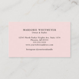 Rouge Roze Zwarte Script Monogram Foto Make-up Visitekaartje