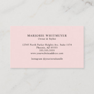 Rouge Roze Zwarte Script Monogram Foto Make-up Visitekaartje