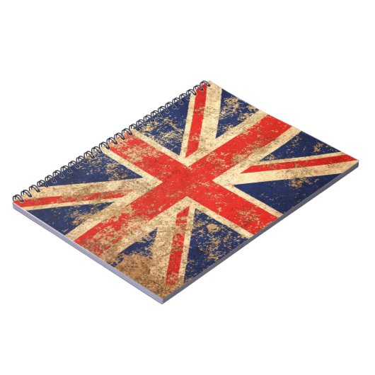 Rough Aged  British Flag Notitieboek (Linkerzijde)