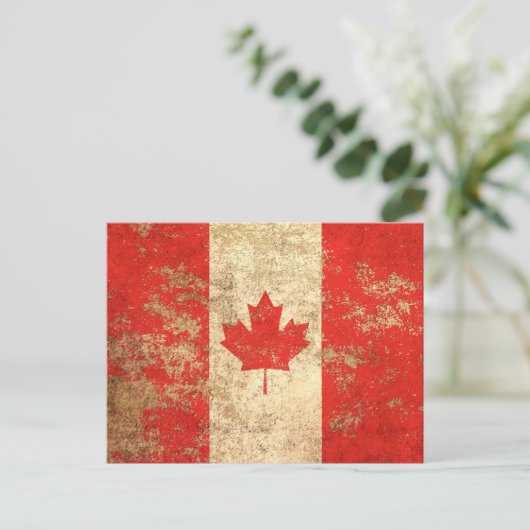 Rough Aged Canadian Flag Briefkaart (Staand voorkant)