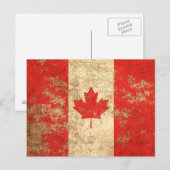 Rough Aged  Canadian Flag Briefkaart (Voorkant / Achterkant)