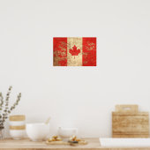 Rough Aged  Canadian Flag Poster (Keuken)