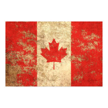 Rough Aged Canadian Flag