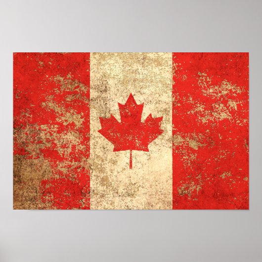 Rough Aged  Canadian Flag Poster (Voorkant)