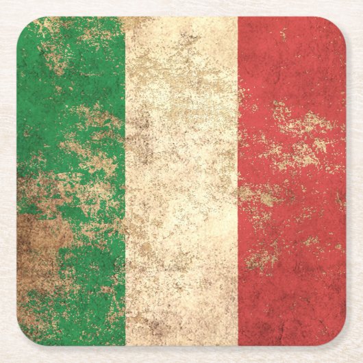 Rough Aged  Italiaanse vlag Kartonnen Onderzetters (Voorkant)