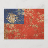 Rough Aged  Myanmar Flag Briefkaart (Voorkant)