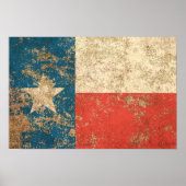 Rough Aged  Texas Flag Poster (Voorkant)