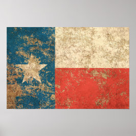 Rough Aged Texas Flag Poster