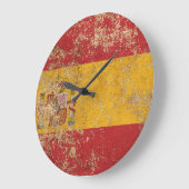 Rough Aged Vintage Spanish Flag Grote Klok (Hoek)