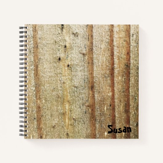 Rough Brown Wood Plank sketchbook Notitieboek (Voorkant)