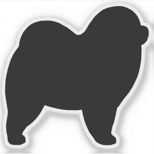 Rough Chow Chow Dog Silhouette Vinyl Sticker (Voorkant)