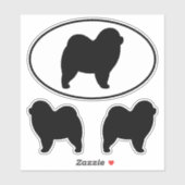 Rough Chow Hond Silhouetten Vinyl Sticker Set (Vel)