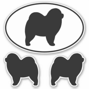 Rough Chow Hond Silhouetten Vinyl Sticker Set