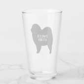 Rough Chow Silhouette Custom Hondenliefhebber Glas (Achterkant)
