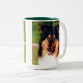 Rough Coated Collie Tweekleurige Koffiemok (Voorkant rechts)