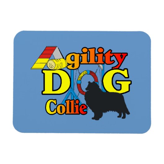 Rough Collie Agility Magneet (Horizontaal)