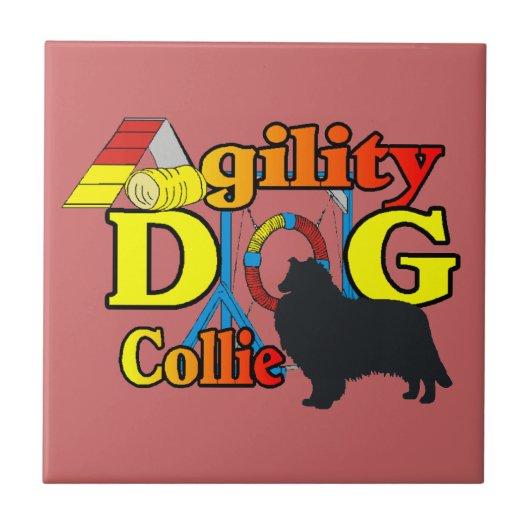 Rough Collie Agility Tegeltje (Voorkant)