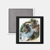 Rough Collie Art Gifts Magneet (Voorkant / Achterkant)