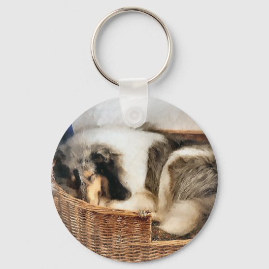 Rough Collie Art Gifts Sleutelhanger (Voorkant)