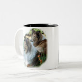 Rough Collie Art Gifts Tweekleurige Koffiemok (Voorkant links)
