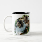 Rough Collie Art Gifts Tweekleurige Koffiemok (Links)