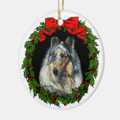 Rough Collie Art van Glenda S. Harlan Keramisch Ornament (Links)