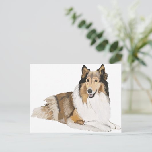 Rough Collie Briefkaart (Staand voorkant)